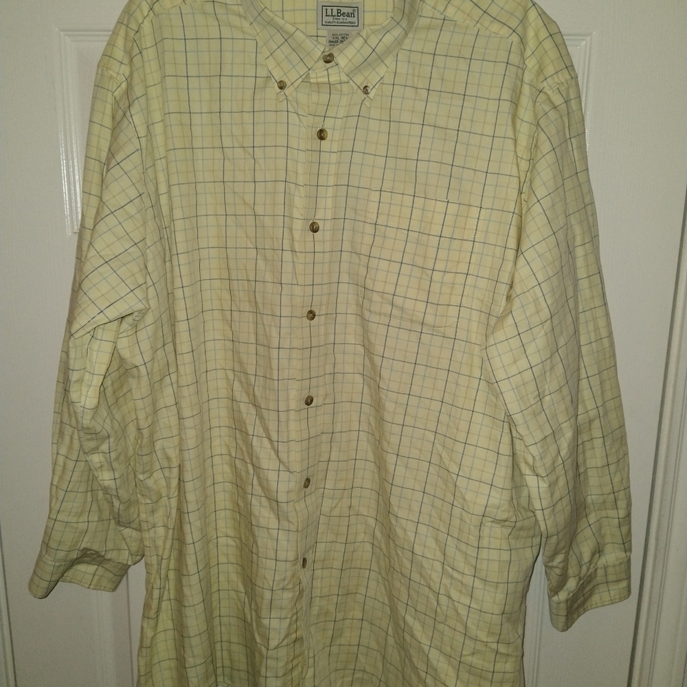 LL Bean Wrinkle Resistant Cotton Long Sleeve Button Down Shirt Men's sz XXL-Reg.